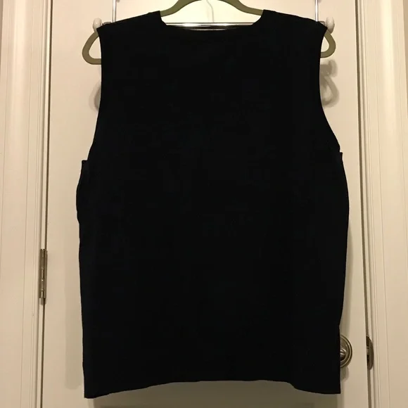 Talbots crew neck dark navy blue sweater tank (3X) - Picture 3 of 16